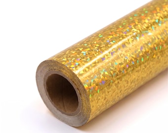 Toner Reactive Metallic Foil "Holographic Gold Shards" for Crafting, Wedding Invitations, Textile, Tumblers, etc.