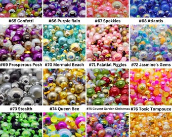 Pearl & Rhinestone Mixes | #65 - #128 | Embellishment Flatback Mix for Craft, Nail Art, Tumbler Supplies | Mixed Sizes 2 - 12MM