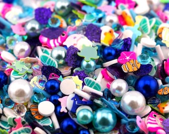 Ocean Life Fake Sprinkle Mix, Kawaii Decoden Sprinkle Mix, Polymer Clay Slices, Fake Sprinkles, Resin and Slime Fillers | NOT EDIBLE!