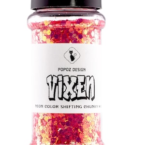 Color Shifting Chunky Glitter &quot;Vixen&quot; - 2oz. Shaker Jar - Premium Quality Glitter for Crafting, Nail Art, Tumblers & More!