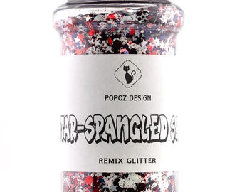 Remix Glitter "Star-Spangled Sass" - 2oz. Shaker Jar - Premium Quality Glitter for Crafting, Nail Art, Tumblers & More!