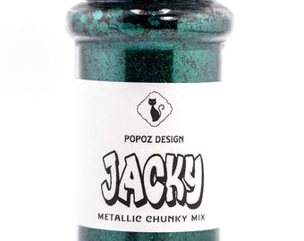 Metallic Chunky Glitter Mix "Jacky" - 2oz. Shaker Jar - Premium Quality Glitter for Crafting, Nail Art, Tumblers & More!