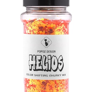 High Sparkle Color Shifting Chunky Glitter Mix &quot;Helios&quot; - 2oz. Shaker Jar - Premium Quality Glitter for Crafting, Nail Art, Tumblers & More!