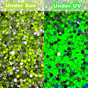Neon Yellow UV Glow Flatback Resin Rhinestones - 3mm 4mm 5mm for Craft, Nail Art & Tumbler Supplies