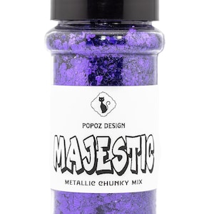 Metallic Chunky Glitter Mix &quot;Majestic&quot; - 2oz. Shaker Jar - Premium Quality Glitter for Crafting, Nail Art, Tumblers & More!