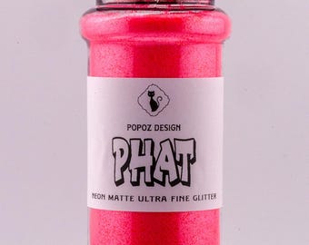 Neon Matte Ultra Fine Glitter Mix "Phat" - 2oz. Shaker Jar - Premium Quality Glitter for Crafting, Nail Art, Tumblers & More!