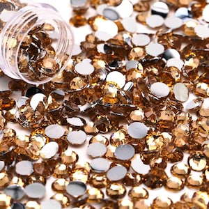 Light Peach Silver Back Flatback Resin Rhinestones - 2mm 3mm 4mm 5mm 6mm for Craft, Nail Art & Tumbler Supplies
