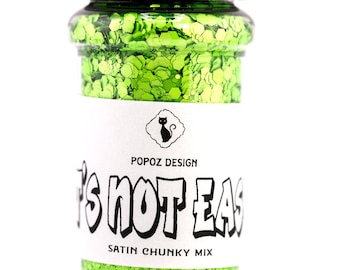 Satin Chunky Glitter Mix "It's Not Easy" - 2oz. Shaker Jar - Premium Quality Glitter for Crafting, Nail Art, Tumblers & More!