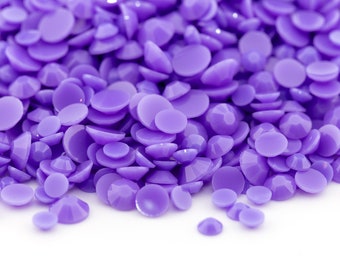 Violet Opaque Jelly Flatback Resin Rhinestones - 3mm 4mm 5mm for Craft, Nail Art & Tumbler Supplies