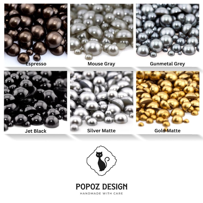 Flatback Pearls Mixed Sizes | Faux Pearl Flatback | Pearl Embellishment for Crafting, Nail Art, Tumblers afbeelding 7