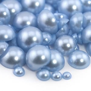 Flatback Pearl Baby Blue | Sizes 2MM 3MM 4MM 5MM 6MM 8MM 10MM 12MM & Mixed Sizes | Pearl Embellishment for Craft, Nail Art, Tumblers