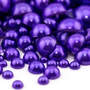 Flatback Pearl Grape Purple | Sizes 2MM 3MM 4MM 5MM 6MM 8MM 10MM 12MM & Mixed Sizes | Pearl Embellishment for Craft, Nail Art, Tumblers
