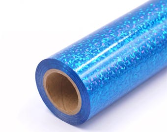 Toner Reactive Metallic Foil "Holographic Blue Shards" for Crafting, Wedding Invitations, Textile, Tumblers, etc.