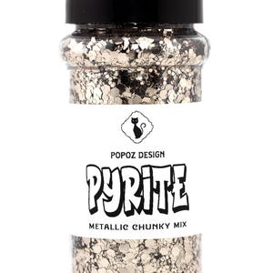 Metallic Chunky Glitter Mix &quot;Pyrite&quot; - 2oz. Shaker Jar - Premium Quality Glitter for Crafting, Nail Art, Tumblers & More!