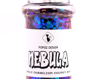Magic Chameleon Chunky Glitter Mix "Nebula" - Quality Glitter for Crafting, Nail Art, Tumblers, Resin & More!