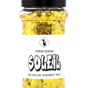 Metallic Chunky Glitter Mix &quot;Soleil&quot; - 2oz. Shaker Jar - Premium Quality Glitter for Crafting, Nail Art, Tumblers & More!