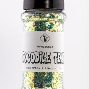 High Sparkle Remix Glitter &quot;Crocodile Tears&quot; - 2oz. Shaker Jar - Premium Quality Glitter for Crafting, Nail Art, Tumblers & More!