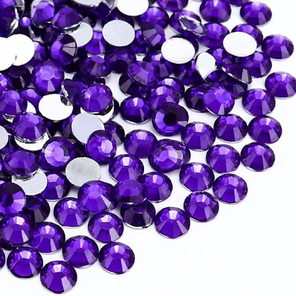 Grape Purple Silver Back Flatback Resin Rhinestones | Mixed Sizes 2mm 3mm 4mm 5mm 6mm | Craft and Nail Art | DIY | Tumbler Supplies