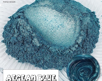 Pearl Pigment Powder – "Aegean Blue" Pearlescent Shimmer for Resin, Candles, Tumblers & Crafts