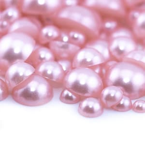 Flatback Pearl Pale Pink | Sizes 2MM 3MM 4MM 5MM 6MM 8MM 10MM 12MM & Mixed Sizes | Pearl Embellishment for Craft, Nail Art, Tumblers