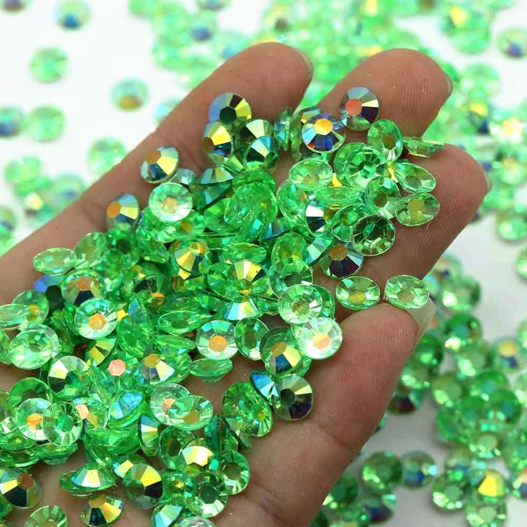 Chrysolite AB Transparent Flatback Resin Rhinestones - 2mm 3mm 4mm 5mm ...