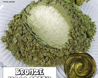 Pearl Pigment Powder – "Bronze Moss Green" Pearlescent Shimmer for Resin, Candles, Tumblers & Crafts
