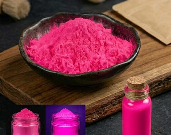 Vibrant Neon Pink Mica Powder – Fluorescent Pigment for Resin, Tumblers, Candles, Paint, Slime, Nails & DIY Crafts