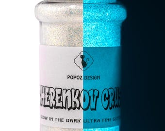 Glow in the Dark Ultra Fine Glitter Mix "Cherenkov Crush" - Premium Quality Glitter for Crafting, Nail Art, Tumblers & More!