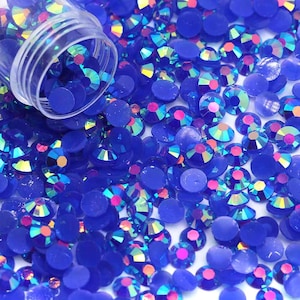 Sapphire Jelly AB Flatback Resin Rhinestones | 2mm 3mm 4mm 5mm 6mm | Craft and Nail Art | DIY | Tumbler Supplies