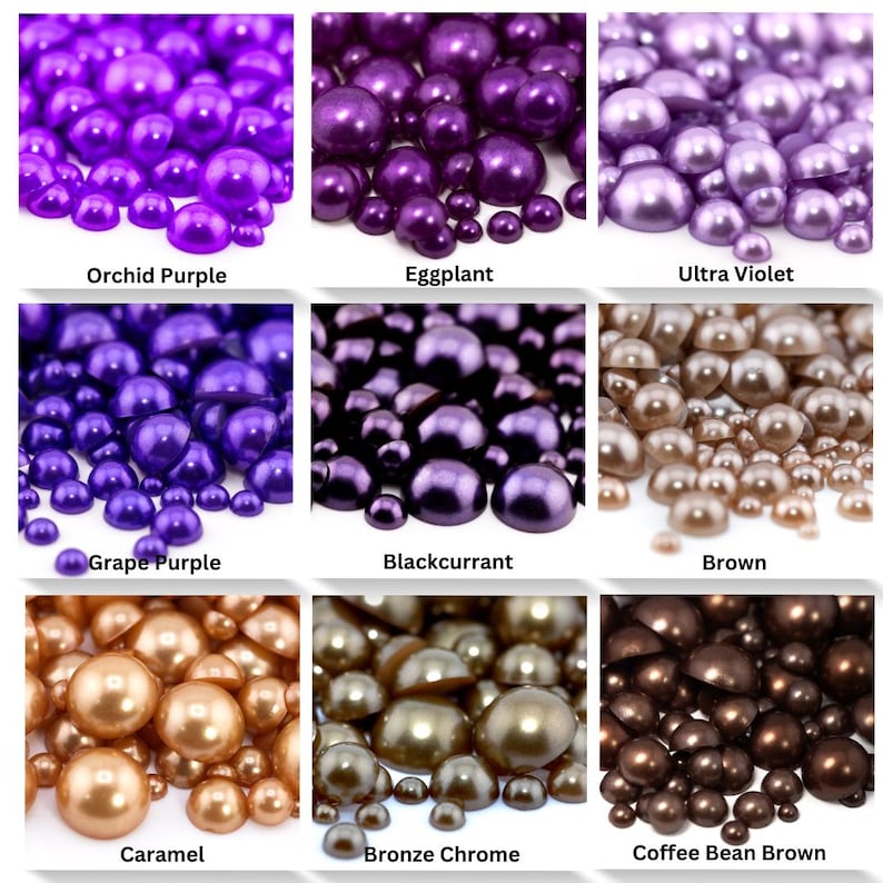 Flatback Pearls Mixed Sizes | Faux Pearl Flatback | Pearl Embellishment for Crafting, Nail Art, Tumblers afbeelding 6