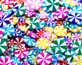 Peppermint Fake Sprinkle Mix 5-10MM, Kawaii Decoden Sprinkles, Polymer Clay Slices, Fake Sprinkles, Slime Fillers | NOT EDIBLE!