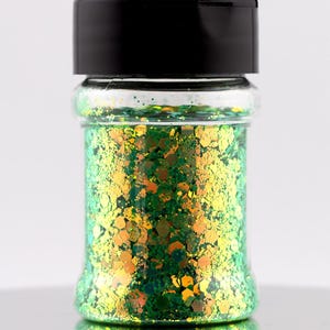 High Sparkle Color Shifting Chunky Glitter Mix &quot;Swamp Puppy&quot; - Premium Quality Glitter for Crafting, Nail Art, Tumblers & More!
