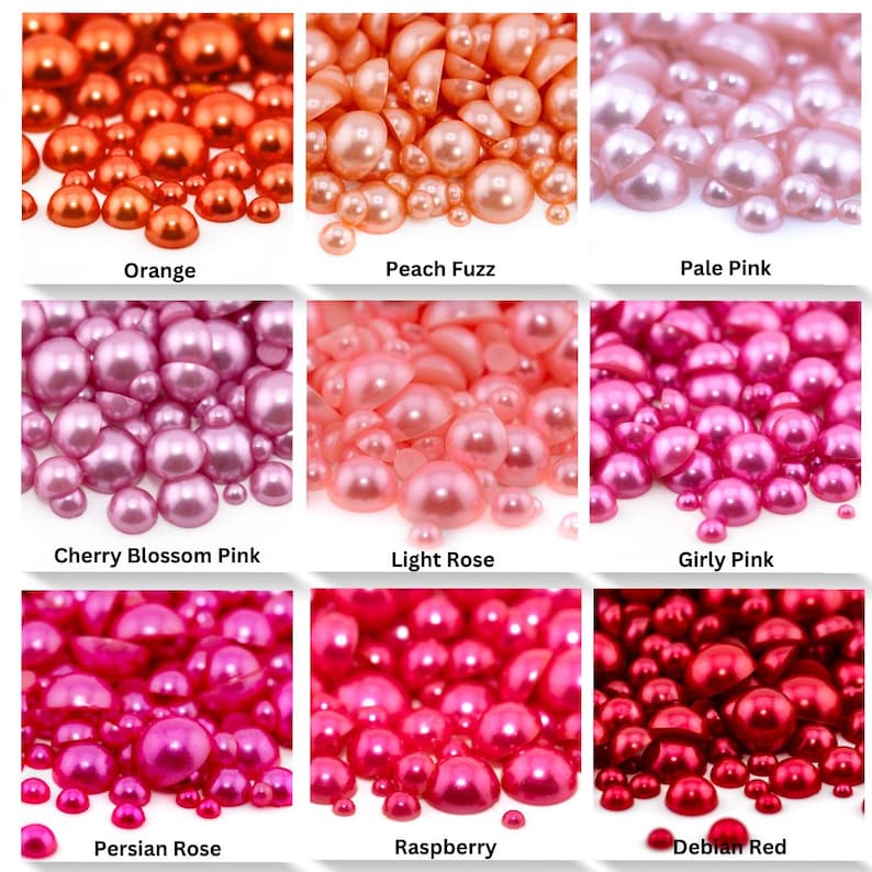 Flatback Pearls Mixed Sizes | Faux Pearl Flatback | Pearl Embellishment for Crafting, Nail Art, Tumblers afbeelding 2
