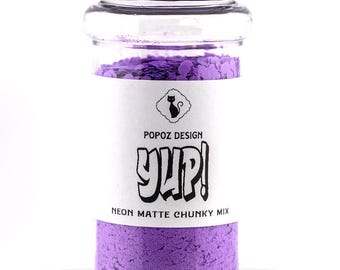 Neon Matte Chunky Glitter Mix "Yup!" - Premium Quality Glitter for Crafting, Nail Art, Tumblers, Resin Art, Scrapbooking & More!