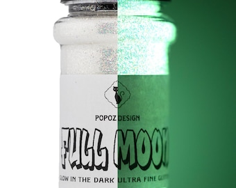 Glow in the Dark Ultra Fine Glitter Mix "Full Moon" - 2oz. Shaker Jar - Premium Quality Glitter for Crafting, Nail Art, Tumblers & More!