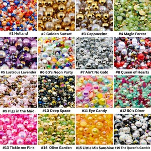 Pearl & Rhinestone Mixes | #1 - #64 | Embellishment Flatback Mix for Craft, Nail Art, Tumbler Supplies | Mixed Sizes 2 - 12MM