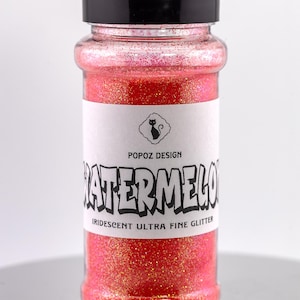 Iridescent Ultra Fine Glitter &quot;Watermelon&quot; - 2oz. Shaker Jar - Premium Quality Glitter for Crafting, Nail Art, Tumblers & More!