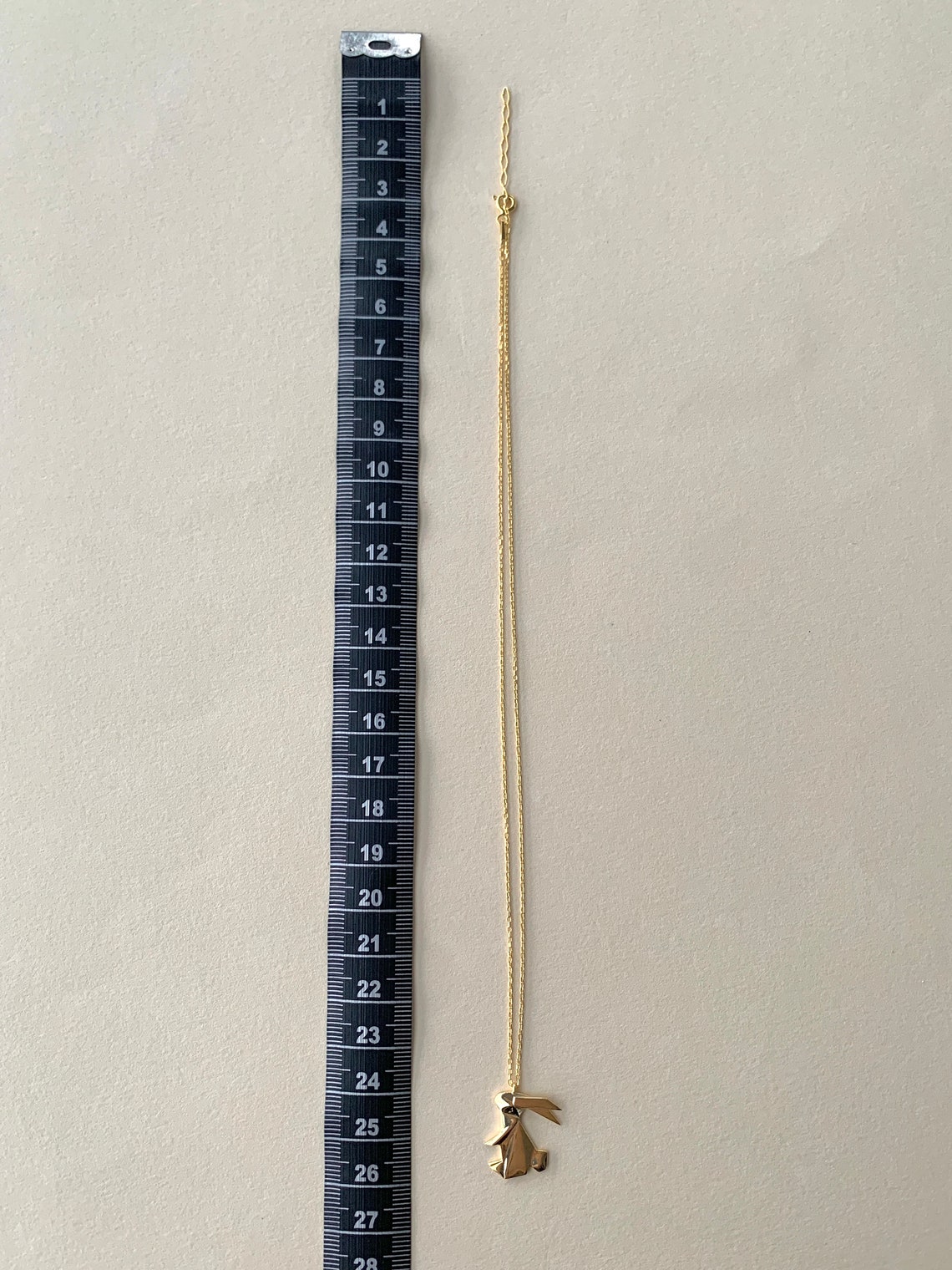 14k Solid Gold Rabbit Shaped Necklace, 2 Cm Golden Bunny Charm, Animal ...