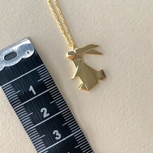 14k Solid Gold Rabbit Shaped Necklace, 2 Cm Golden Bunny Charm, Animal ...
