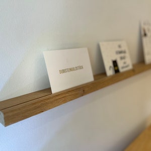 Picture bar - photo bar made of natural oak wood, various formats wall shelf for pictures