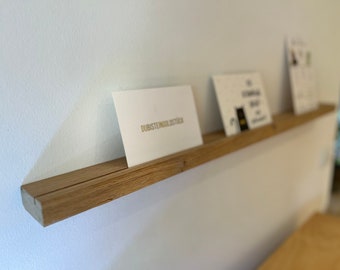 Picture bar - photo bar made of natural oak wood, various formats wall shelf for pictures