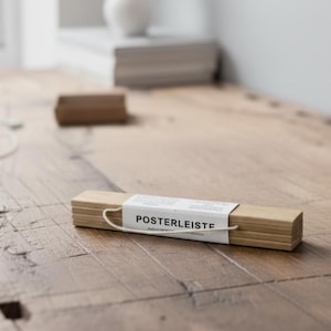 Magnetic poster strip made of FSC® certified oak, wooden picture strip in DIN A1, A2, A3, A4, A5, (15 cm, 50 cm, 60 cm, 84 cm to 100 cm) image 5