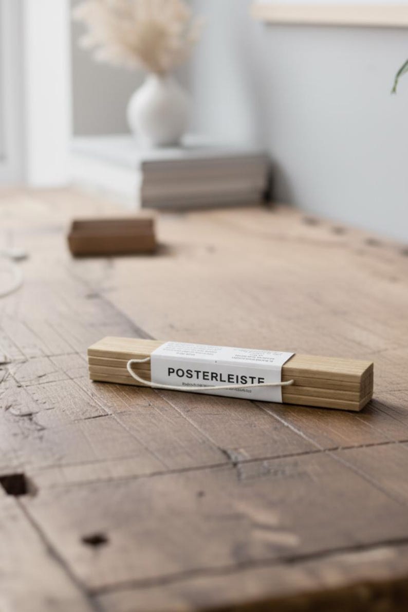 Magnetic poster strip made of FSC® certified oak, wooden picture strip in DIN A1, A2, A3, A4, A5, (15 cm, 50 cm, 60 cm, 84 cm to 100 cm) image 5