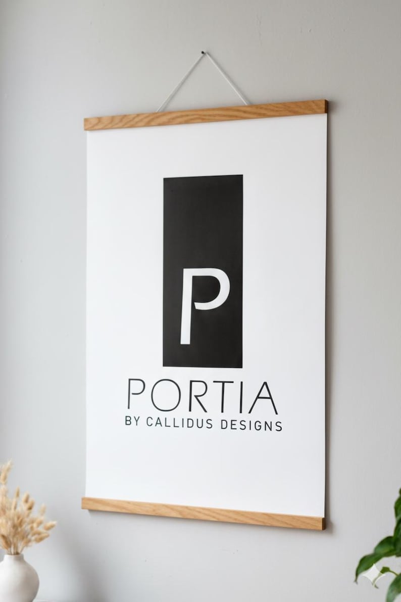 Magnetic poster strip made of FSC® certified oak, wooden picture strip in DIN A1, A2, A3, A4, A5, (15 cm, 50 cm, 60 cm, 84 cm to 100 cm) image 2
