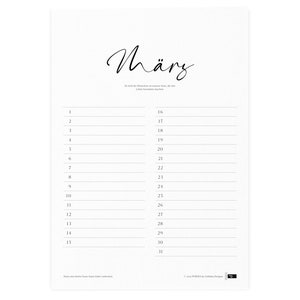 12-month calendar with clipboard in DIN A4 format, a perpetual calendar with individual months, birthdays, and family planner. image 5