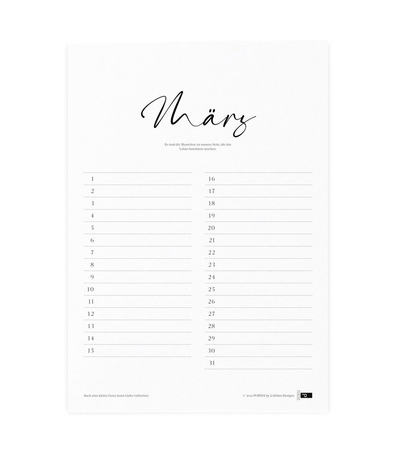 12-month calendar with clipboard in DIN A4 format, a perpetual calendar with individual months, birthdays, and family planner. image 5