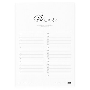 12-month calendar with clipboard in DIN A4 format, a perpetual calendar with individual months, birthdays, and family planner. image 7