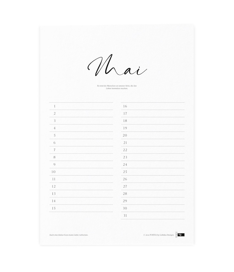 12-month calendar with clipboard in DIN A4 format, a perpetual calendar with individual months, birthdays, and family planner. image 7