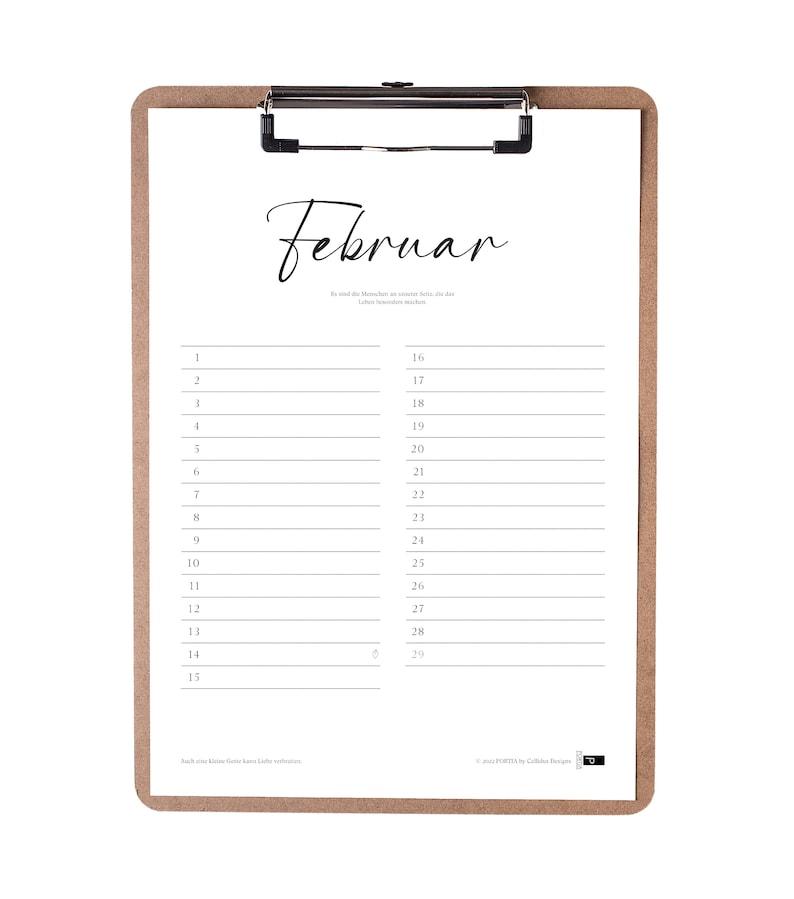 12-month calendar with clipboard in DIN A4 format, a perpetual calendar with individual months, birthdays, and family planner. image 4
