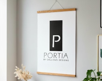 Magnetic poster strip made of FSC® certified oak, wooden picture strip in DIN A1, A2, A3, A4, A5, (15 cm, 50 cm, 60 cm, 84 cm to 100 cm)